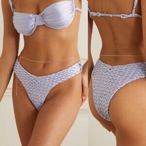 New ISA BOULDER Lilac Fullweave woven stretch-satin bikini briefs sz S